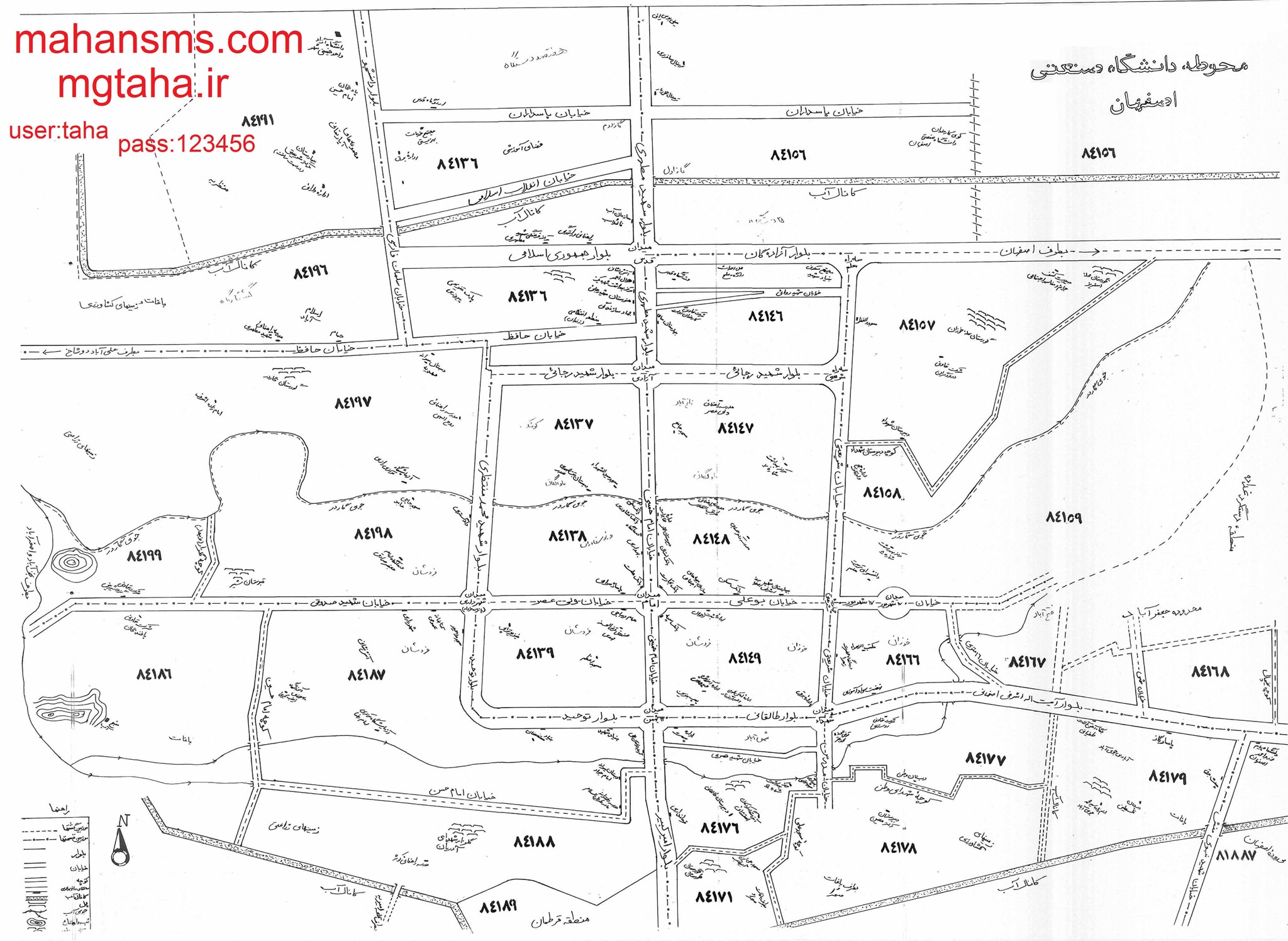 نقشه کد پستی خمینی شهر